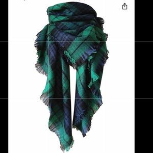 2/$50 New Plaid Green Blanket Scarf Fall Wrap